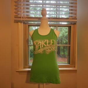 Oakley Green Fitted Sleeveless Tank Top